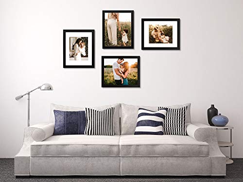 Golden State Art, 28 x 35 cm schwarzer Bilderrahmen aus massivem Kiefernholz und gehärtetem Glas, Display für 20,3 x 25,4 cm große Bilder mit Passepartout oder 28,9 x 35,6 cm große Bilder ohne – Bild 4