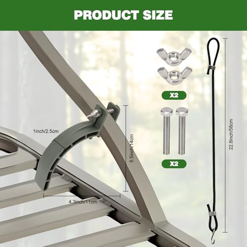 Panbofoda Tree Stand Accessories,Rapid Climb Stirrups with Elastic Rope,Climber Stand Accessories,Climbing Tree Stand Accessories for 1 inch Square Tube Aluminum Bracket