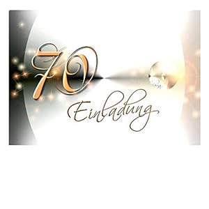 DigitalOase 10 Einladungskarten 70. Geburtstag MIT INNENTEXT Geburtstagskarten MENGE WÄHLBAR Klappkarten Kuverts Format…