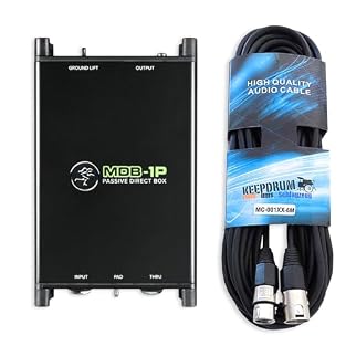 Passive direct box (DI box) Ground lift switch For interference-free transmission over long cable paths 15 dB pad for adjusting the volume in loud sources For live sound rehearsal room and studio. With Keepdrum XLR microphone cable