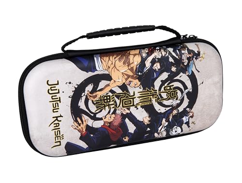 Konix Jujutsu Kaisen Housse de Protection et Transport pour Consoles Nintendo Switch, Switch Lite et Switch OLED - Rangement 8 Jeux - Beige