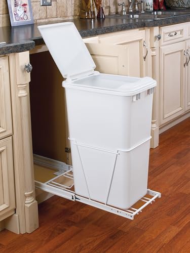 Contenedor de basura rectangular 35 cuartos blanco miniatura 3