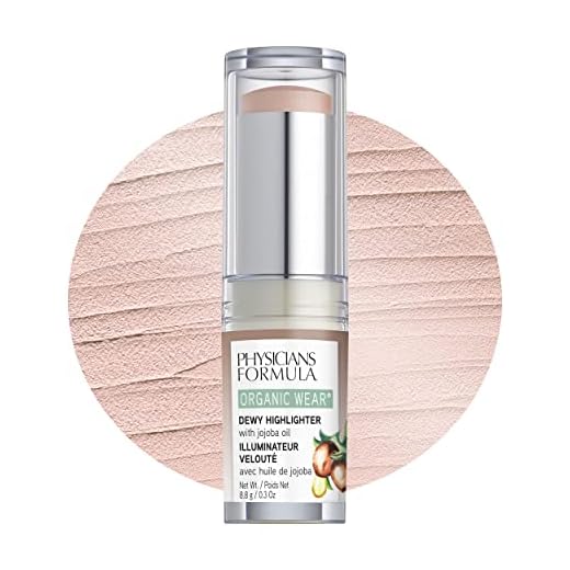 Physicians Formula Organic Wear All Natural Dewy Highlighter Stick Makeup, Stick Cream To Powder, Dew Frost, Dermatologist Tested
