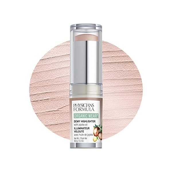 Physicians Formula Organic Wear All Natural Dewy Highlighter Stick Makeup, Stick Cream To Powder, Dew Frost…