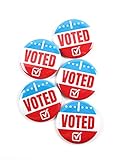 I Voted Pinback Buttons – Durable Round Metal Badge for Backpacks, Jackets, and Lanyards – Patriotic Statement for Civic Engagement, Elections, and Voter Participation – 2.25 Inch (25 Pack)