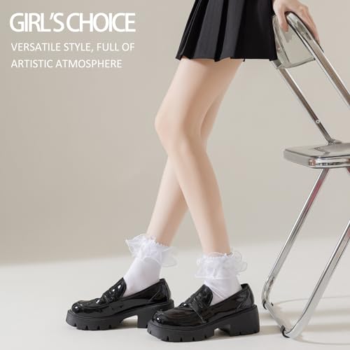 Lace Ruffle Frilly Ankle Socks for Women - Cotton Socks With Stylish Cute Lace Design2