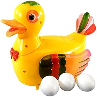 HALO NATION Egg Laying Duck Toy - Battery Operated Spread Wings Walking with Light Music & Duck Lay Egg - Musical Duck Laying Egg