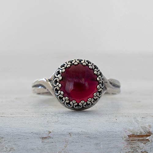 925 Sterling Silver Garnet Sizable Ring For Women; Vintage Style Garnet Natural Gemstone Sizable Ring That Is Perfect For Engagement Or Promise Sizable Ring; January Birthstone Handmade Jewelry #TOP4
