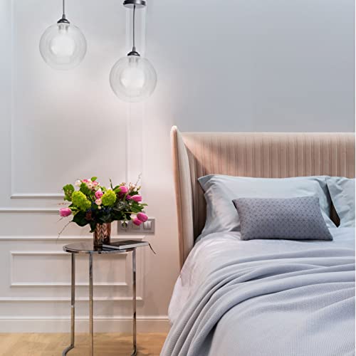 Image of UPKOCH G9 Double Layer Clear Glass Lampshade Sphere Ball Light Cover for Chandelier Pendant Lamp Shade Replacement 3.94 Inch