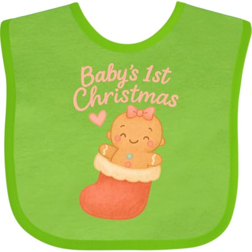 inktastic Baby's 1st Christmas Gingerbread Stocking Baby Bib