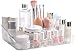 SUNFICON Makeup Organizer Tray Brush Holder Cosmetic Display Case Storage Box for Vanity Countertop Bathroom Drawers, 8 Compartments, Crystal Clear Acrylic