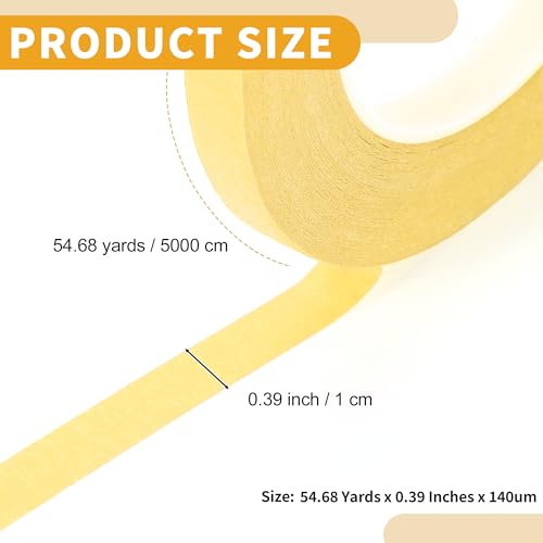 Image of 1 Pc Painters Tape Masking Master Tape Easy Removal Yellow 5000x1x0.01cm / 54.68 Yards x 0.39 Inches x 140um