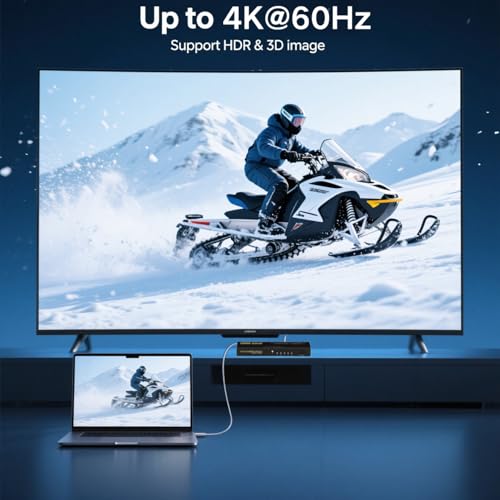 HDMI Switch 5 in 1 Out 4K@60Hz, DGODRT 5 Port HDMI Switcher Selector Box with Remote and Auto Switch, Support 3D HDR10 HDCP2.2, 5x1 Game Switcher Hub Compatible with PS5 Xbox Switch Roku Fire Stick - Thumbnail 2