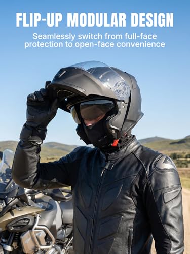 image for OUMURS Modular Motorcycle Helmets Full Face Flip up Street Bike Motorc