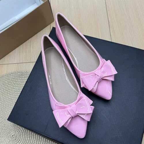 Image of TN TANGNEST Flats Shoes Women Comfort Casual Loafers | Classic Pointed Toe Bowknot Flats Cute Slip On Flats, Wear to Work Travel Walk