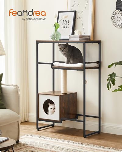 Feandrea Kratzbaum, Katzenbaum, 2-in-1-Möbel, vintagebraun PCT112X01 – Bild 3