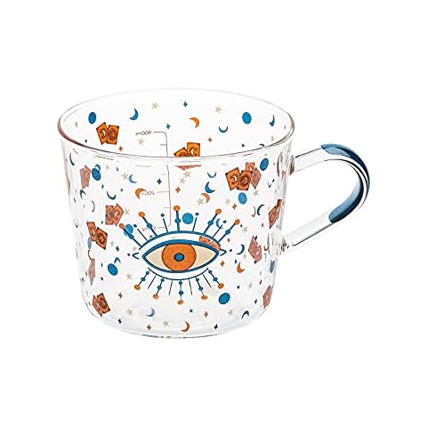 MDZF SWEET HOME Glass, mug, glass cup, drinking glass, milk cup, juice cup, cups for lovers, measuring cup, microwave-safe Cover