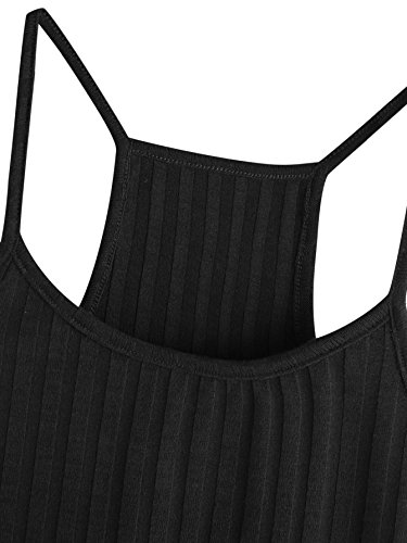 Shein Women's Summer Basic Sexy Strappy Sleeveless Racerback Crop Top Black Large #TOP3
