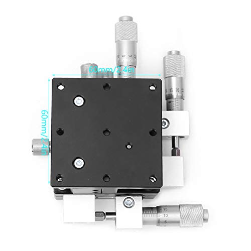 RASTKY LD60-LM XYZ 3- Manuelle Bühnenbühnenableitungstabelle 60 X 60 Mm, Mikrometerüberschreitende Positionierung, Ideale Optische Messungen und Testgeräte