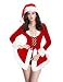 Quesera Women's Christmas Lingerie Sexy Santa Outfit Dress Velet Corset Costume, Red, 2-8