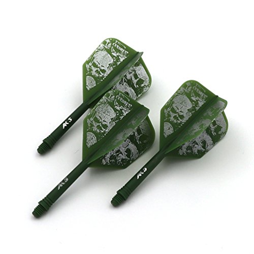 Cuesoul Integrated Dart Shaft And Flights Green With Pattern Design #TOP1