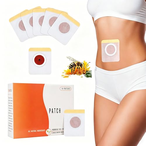 30 Pcs Belly Patch, Herbal Belly Button Patch Navel Sticker, Waterproof Stickers for Women Girls, Breathable Non-Woven, Navel Sticker with Magnet Ring, Easy to Use Wellness Body Patch for Women Men
