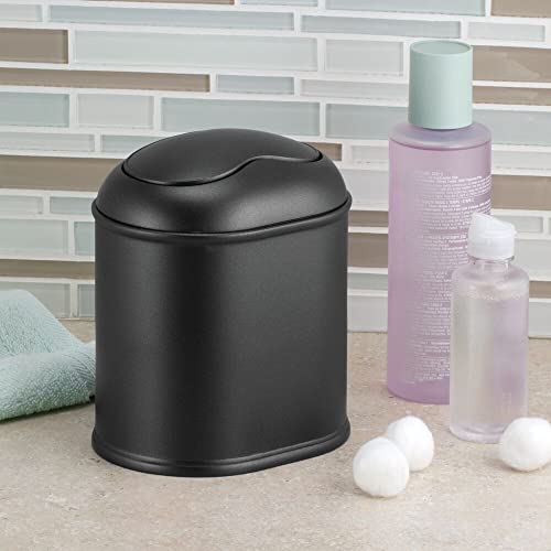 mDesign Modern Mini Vanity Wastebasket with Swing Lid #TOP3