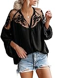 95% Polyester + 5% Elasthan, Bequemer Stoff, atmungsaktiv und leicht, ist ein bequemes und stilvolles Damen Bluse.