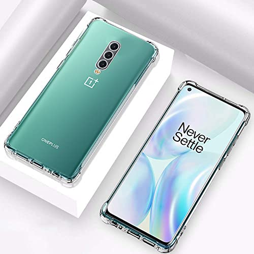 Image of TheGiftKart Crystal Clear Back Cover Case for OnePlus 8 | Raised Bumps for Camera & Screen Protection | Ultra Clear Soft Silicone Back Cover Case for OnePlus 8 (TPU, Transparent)