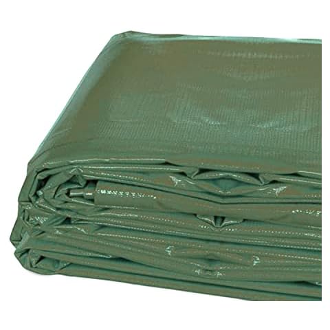 Moose Supply Heavy Duty Tarp, 100% Waterproof 12mil Thick PVC Vinyl Tent Tarp for Camping, Multi-Purpose Thick Protective Cover, Weather Proof, Heavy Duty, UV Resistant, 20 Feet x 30 Feet, Green Cover