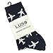 Twin Jets Pattern, Aviation-Themed Premium Crew Socks 1-Pair