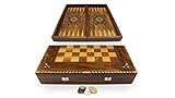 Elessar Dama K 6-1-50 - Tablero de madera para backgammon (50 x 50 cm, con 30 ladrillos de madera para backgammon)