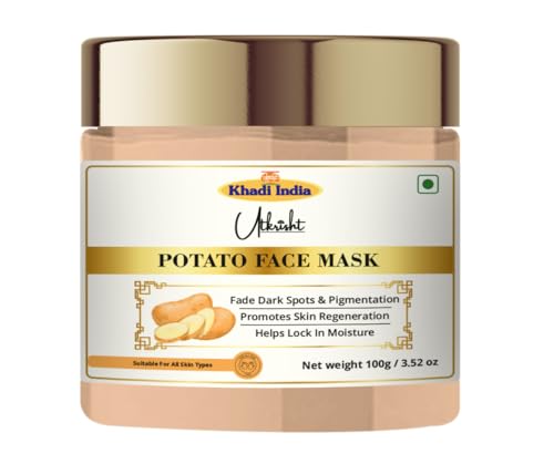 Image of Utkristh Khadi Potato Face Mask 100 gm | Pure & Ayurvedic | For Breakouts, Pigmentation, Dark Spots & Dark Circles | Deep Cleansing for Glowing Skin | All Skin Types | Face Mask for Men & Women