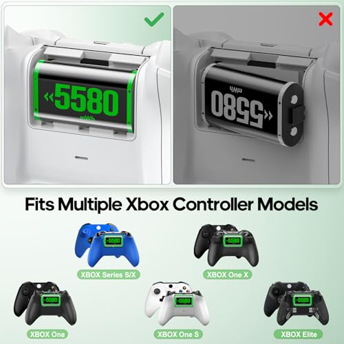 charger with 4x5580mwh rechargeable battery pack for x-box oneseries xsrechargeable batteries for x-box controllers with charging station