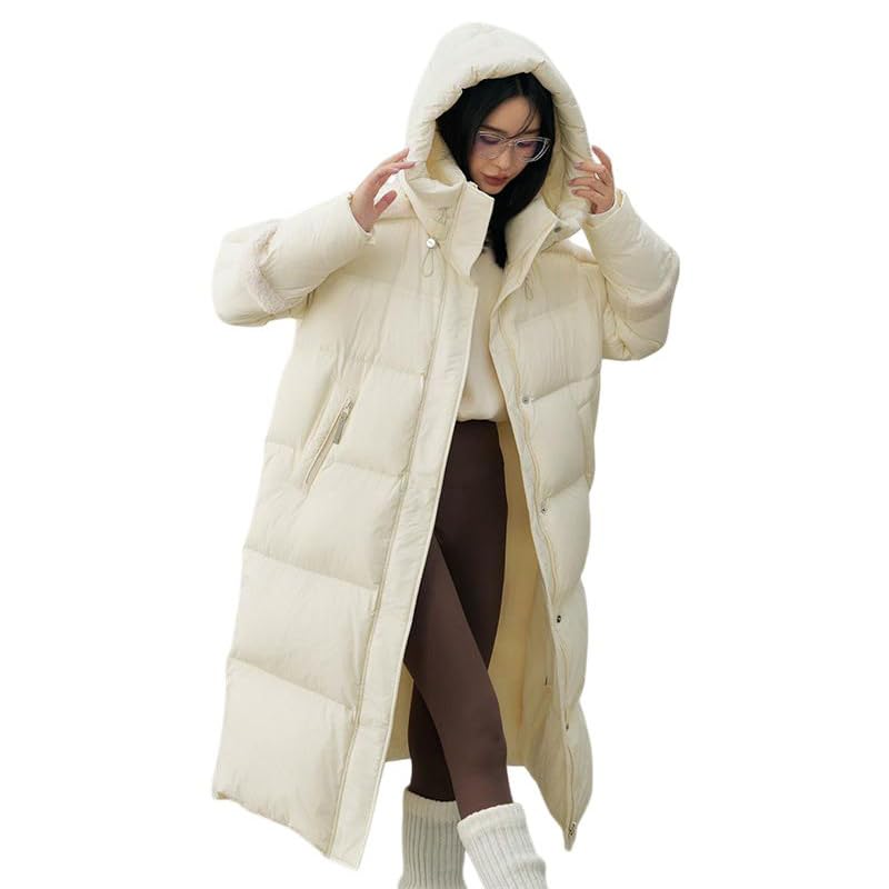 Doudoune longue à capuche pour femme idéale pour les balades d'hiver et le quotidien