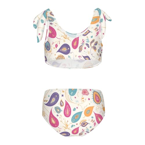 KLL Colorful Paisley Pattern Girls' 2 Piece Bikini Sets Quick-Dry Swimming Swimsuit Bathing Suit2