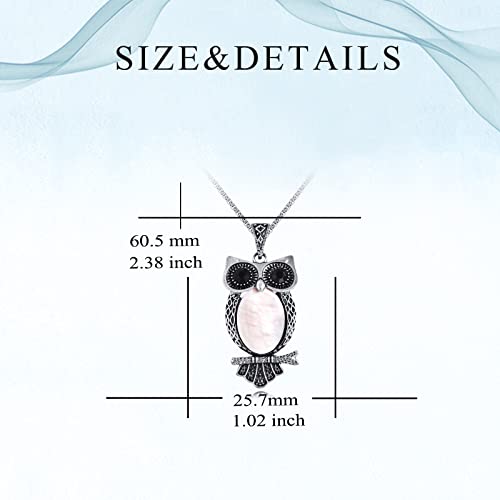 Vijashop White Shell Owl Pendant Necklace Stainless Steel With Birthstone Crystal Owl Necklace Seashell Necklace Jewelry Gift For Women Girls #TOP3