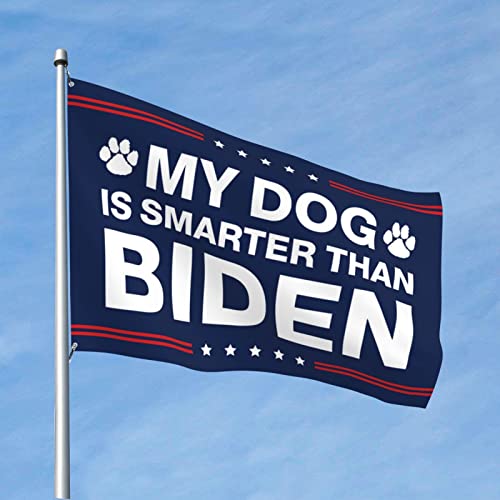 Drapeau My Dog is Smarter Than Biden pour garage et cave 152x244 cm