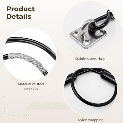 wkao 4 Pack Can Lid Lock, 16.5 in Cable, Anti-Wind, Steel - Thumbnail 3