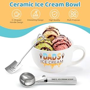 Fathers Day Dad Gifts, Ice Cream Bowl and Scoop Set Dad Gifts for Christmas Dad Gifts from Daughter Son Ideal Xmas Birthday Present Fathers Day Dad Gifts Ice Cream Bowl and Scoop Set Dad Gifts for Christmas Dad Gifts from Daughter Son Ideal Xmas Birthday Present