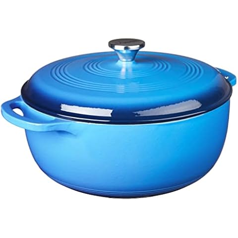 Lodge 7.5 Quart Enameled Cast Iron Dutch Oven with Lid Cover