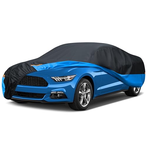 Car Cover Waterproof All Weather Outdoor Windproof Dustproof UV Protection Fit Coupe BMW 8 Series,Chevrolet Camaro/Corvette,Mercedes-Benz E- Class etc.