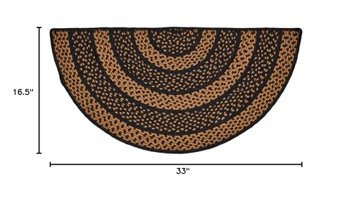 Tapete decorativo trenzado Half Circle 16.5 x 33 pulgadas miniatura 2
