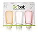 humangear GoToob 3-Pack Travel Bottle, Clear/Orange/Red