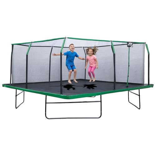 Upper Bounce 16 Ft Square Trampoline Outdoor Backyard...