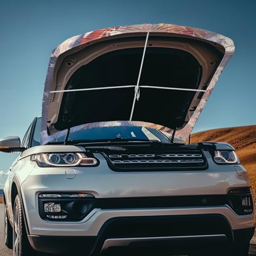 Image of Car Hood Cover Protector, A Washable Automotive Accessory with an Flying Eagle Print Design for Car Front Hoods, Measuring 59x51 Inches