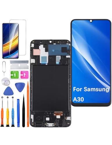 Screen Replacement for Samsung Galaxy A30 Display INCELL, for Samsung A305F A305G A305YN A305N A305GT LCD Display Touch Digitizer Assembly with Repair Part Tools (Black with Frame)