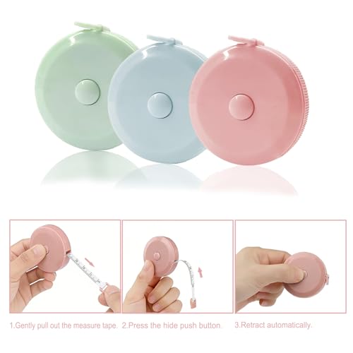 3 Pack Cintas Métricas Retráctiles Pequeñas de 150 cm miniatura 3