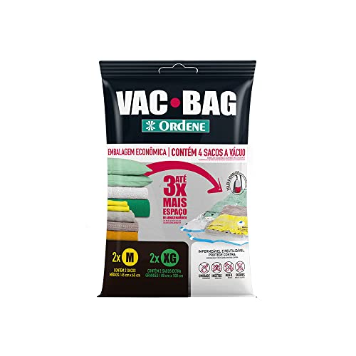 Conjunto VAC BAG 4 Sacos, 2 Médios e 2 Extra Grande, Ordene