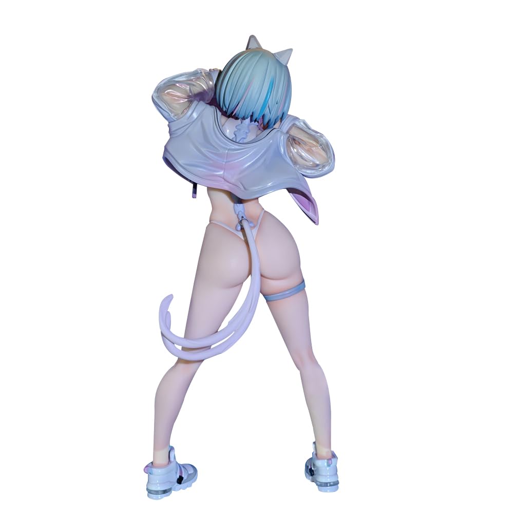 DEXSHUN Kin Mirai Nekomata MIU Figur Anime Manga Illustration Figuren Süße Katzenfrau Modell PVC Anime Statue Sammlerstück Dekoration Geschenk 24cm